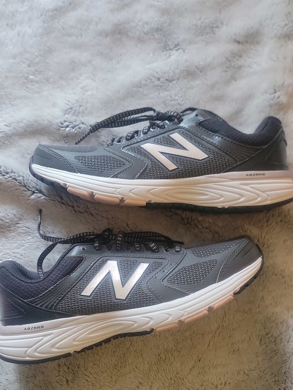 New Balance Gray and White Women's Athletic Running Shoes